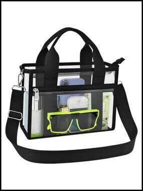 Clear Crossbody Messenger Bag Stadium Approved Transparent PVC